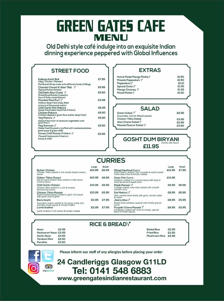 Green Gates Indian Restaurant in Glasgow and Stirling
